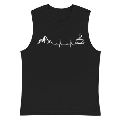 Herzschlag - Berge und Kaffee - Muskelshirt (Unisex) berge wandern Schwarz