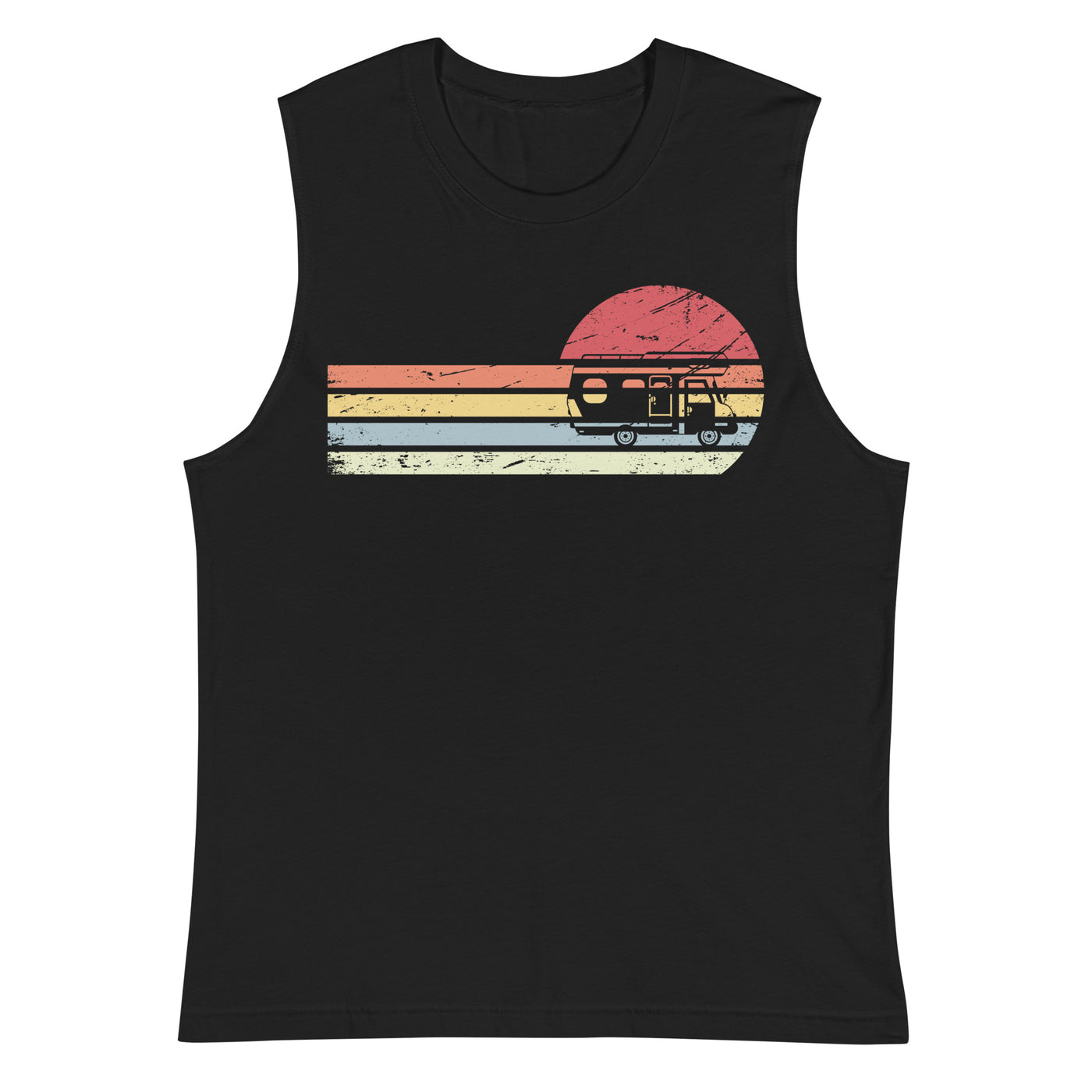 Sonne und Retro Linies - Camping Van - (C) - Unisex Muscle Shirt | Bella + Canvas 3483