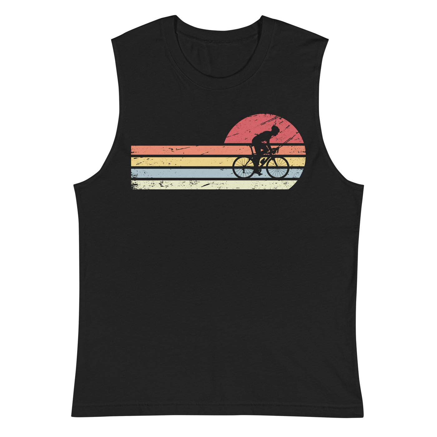 Sonne und Retro Linies - Man Radfahren - (F) - Unisex Muscle Shirt | Bella + Canvas 3483 xxx yyy zzz 2XL