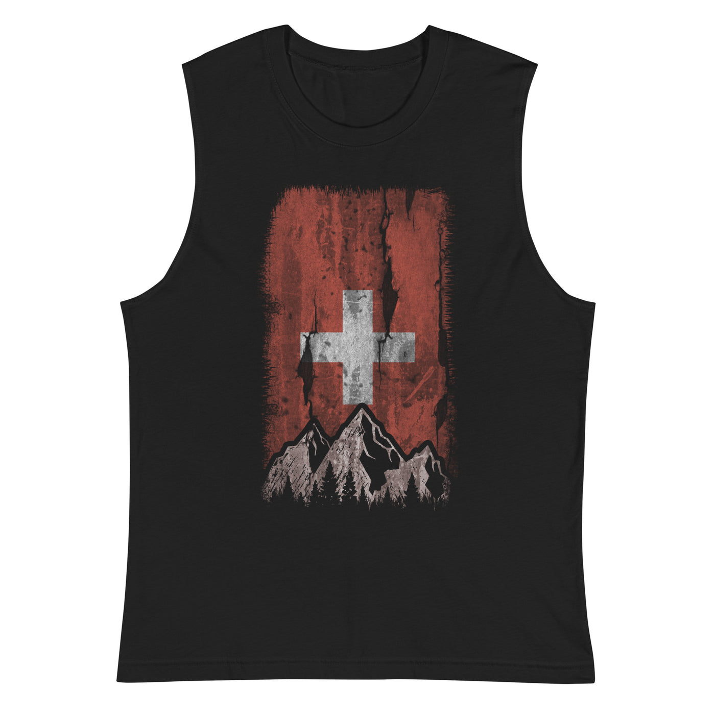 Schweizer Flagge und Berge - Muskelshirt (Unisex) berge xxx yyy zzz 2XL