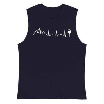 Heartbeat Wine and Mountain - Muskelshirt (Unisex) berge Navy