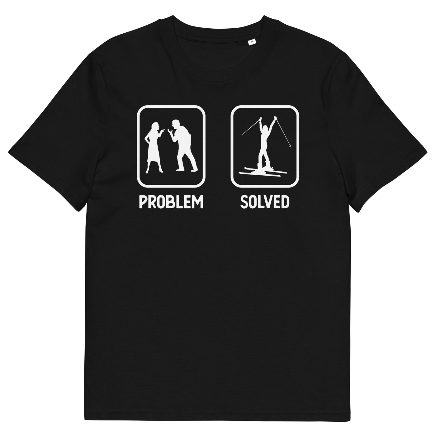 Problem Solved - Frau Skifahren - Herren Premium Organic T-Shirt klettern ski xxx yyy zzz Black