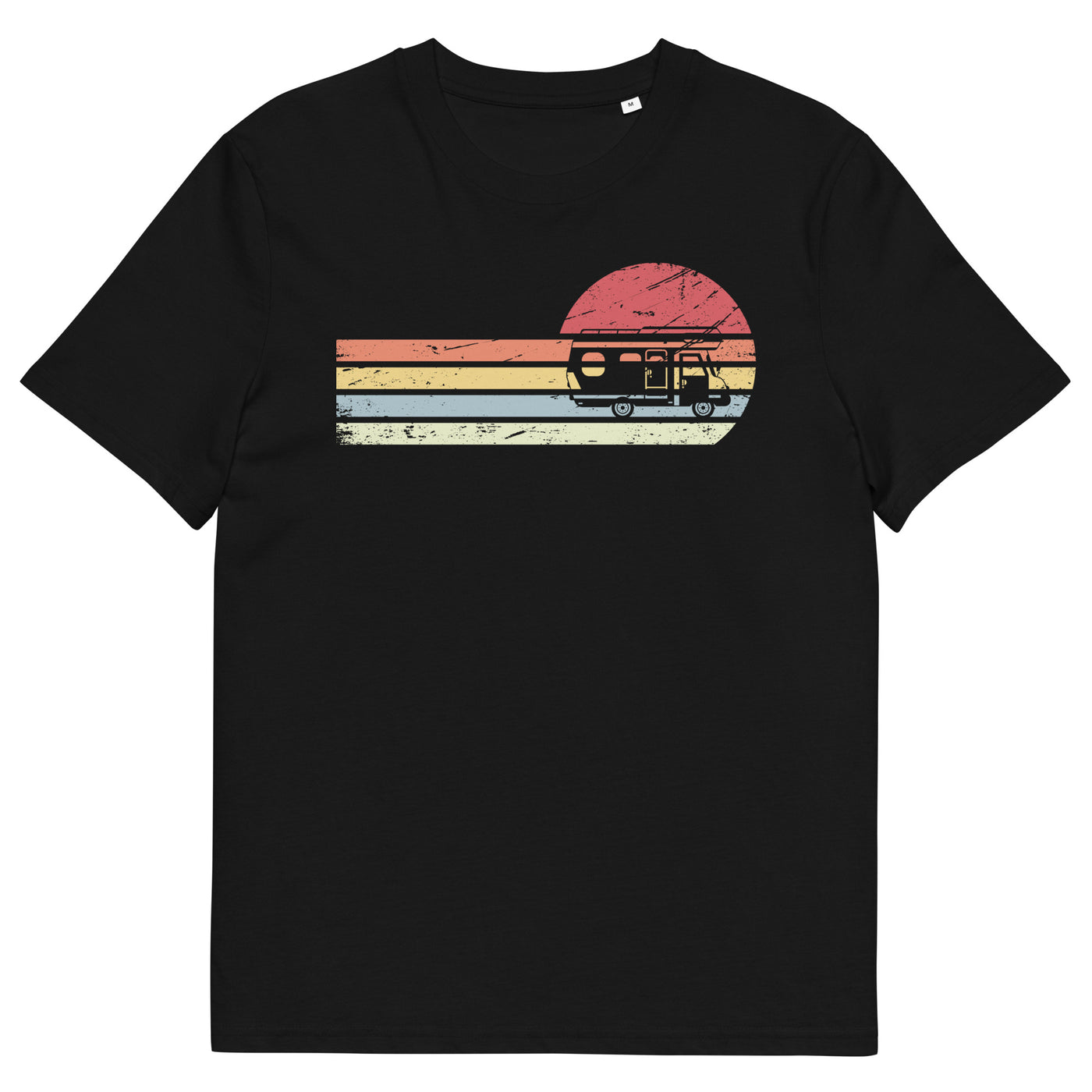 Sonne und Retro Linies - Camping Van - (C) - Unisex Organic Cotton T-Shirt | Stanley/Stella STTU755 xxx yyy zzz Black