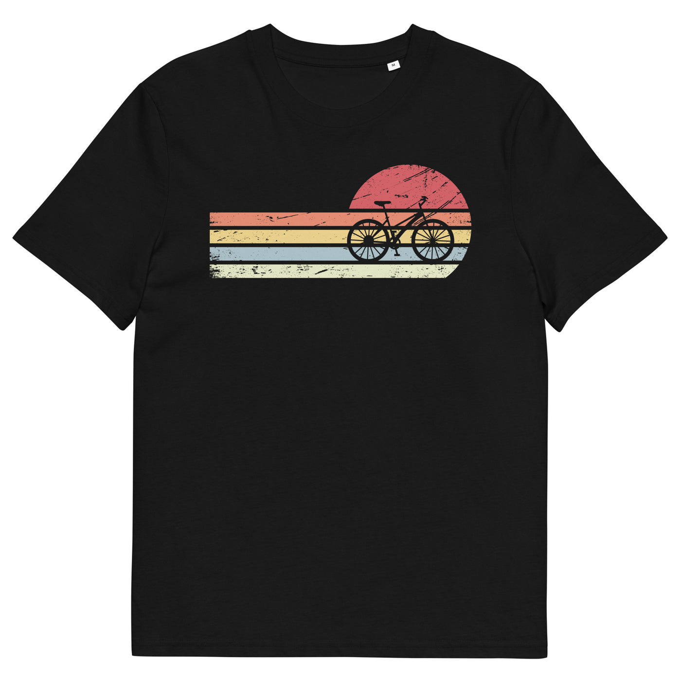 Sonne und Retro Linies - Radfahren - (F) - Unisex Organic Cotton T-Shirt | Stanley/Stella STTU755 xxx yyy zzz Black