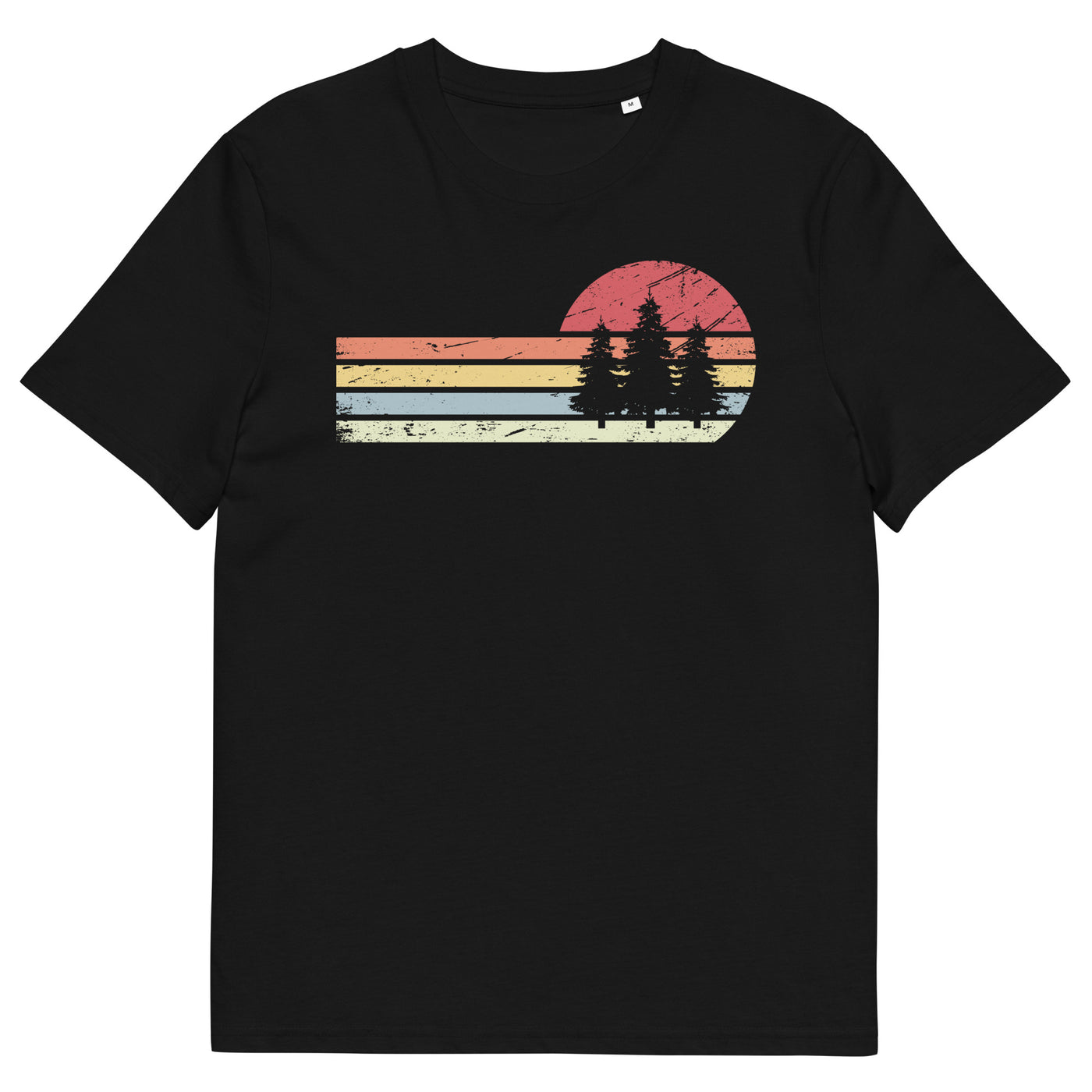 Sonne und Retro Linies - Bäume - Herren Premium Organic T-Shirt camping xxx yyy zzz Black