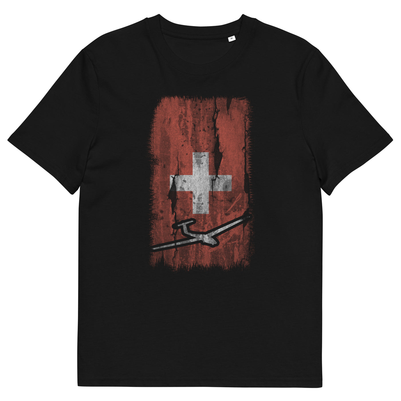 Schweizer Flagge und Segelflugzeug - Herren Premium Organic T-Shirt berge xxx yyy zzz Black