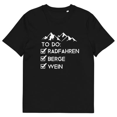 To Do Liste - Radfahren, Berge, Wein - Herren Premium Organic T-Shirt fahrrad xxx yyy zzz Black