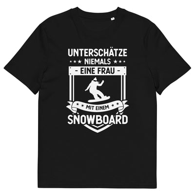 Unterschatze Niemals Eine Frau Mit Einem Snowboard - Herren Premium Organic T-Shirt snowboarden xxx yyy zzz Black