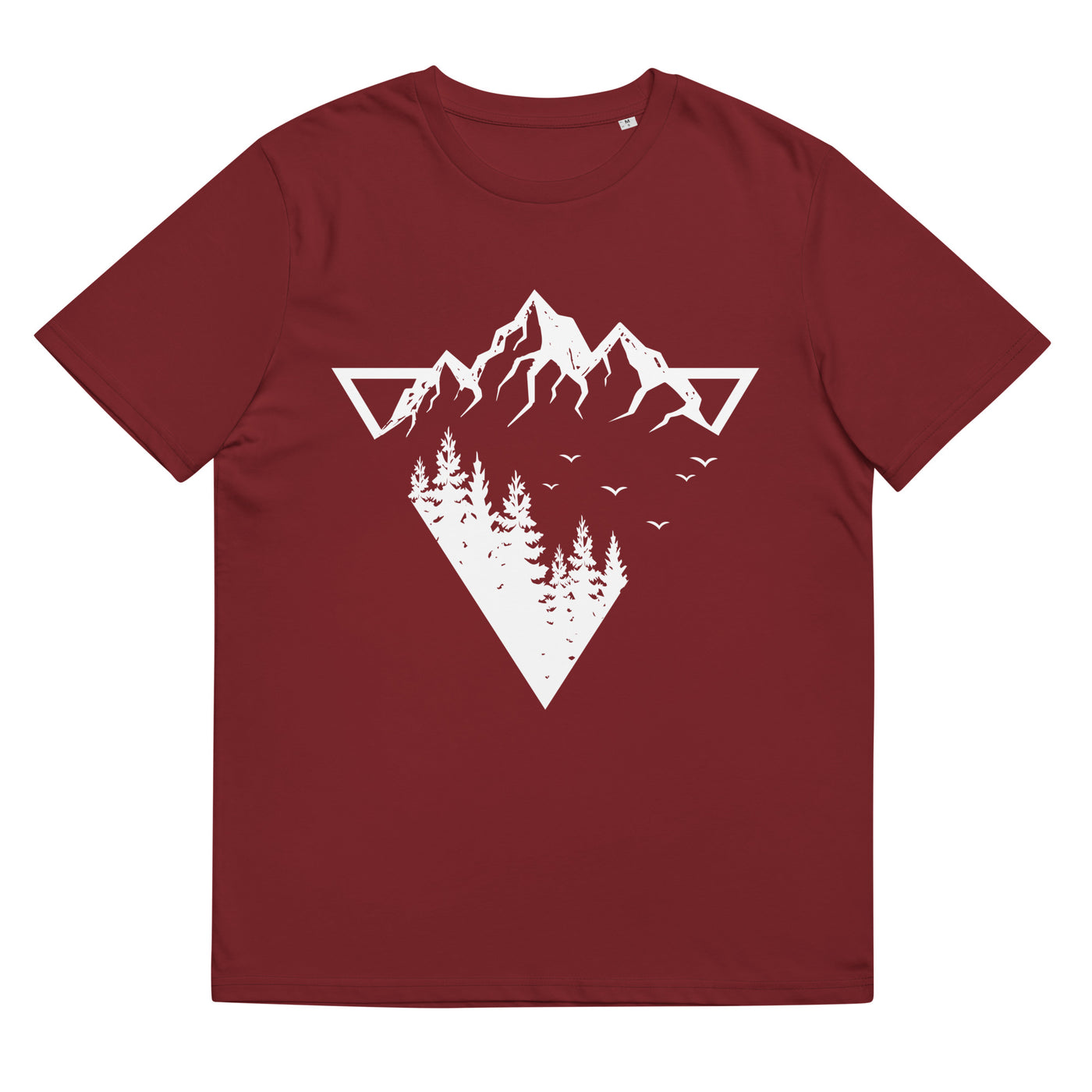 Berge - Geometrisch - Herren Premium Organic T-Shirt berge camping wandern Weinrot
