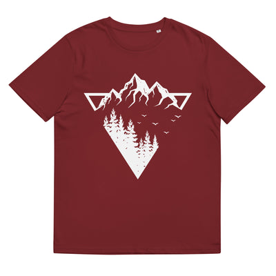 Berge - Geometrisch - Herren Premium Organic T-Shirt berge camping wandern Weinrot
