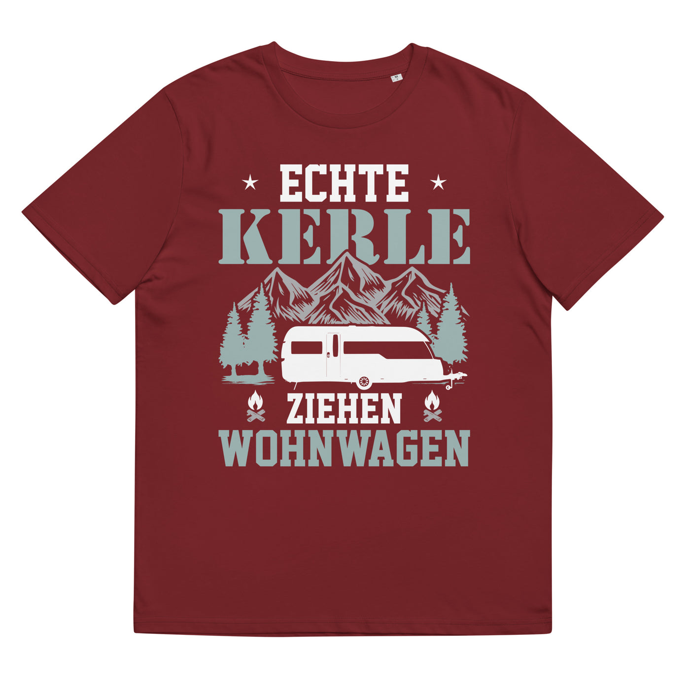 Echte Kerle Ziehen Wohnwagen - Herren Premium Organic T-Shirt camping Weinrot
