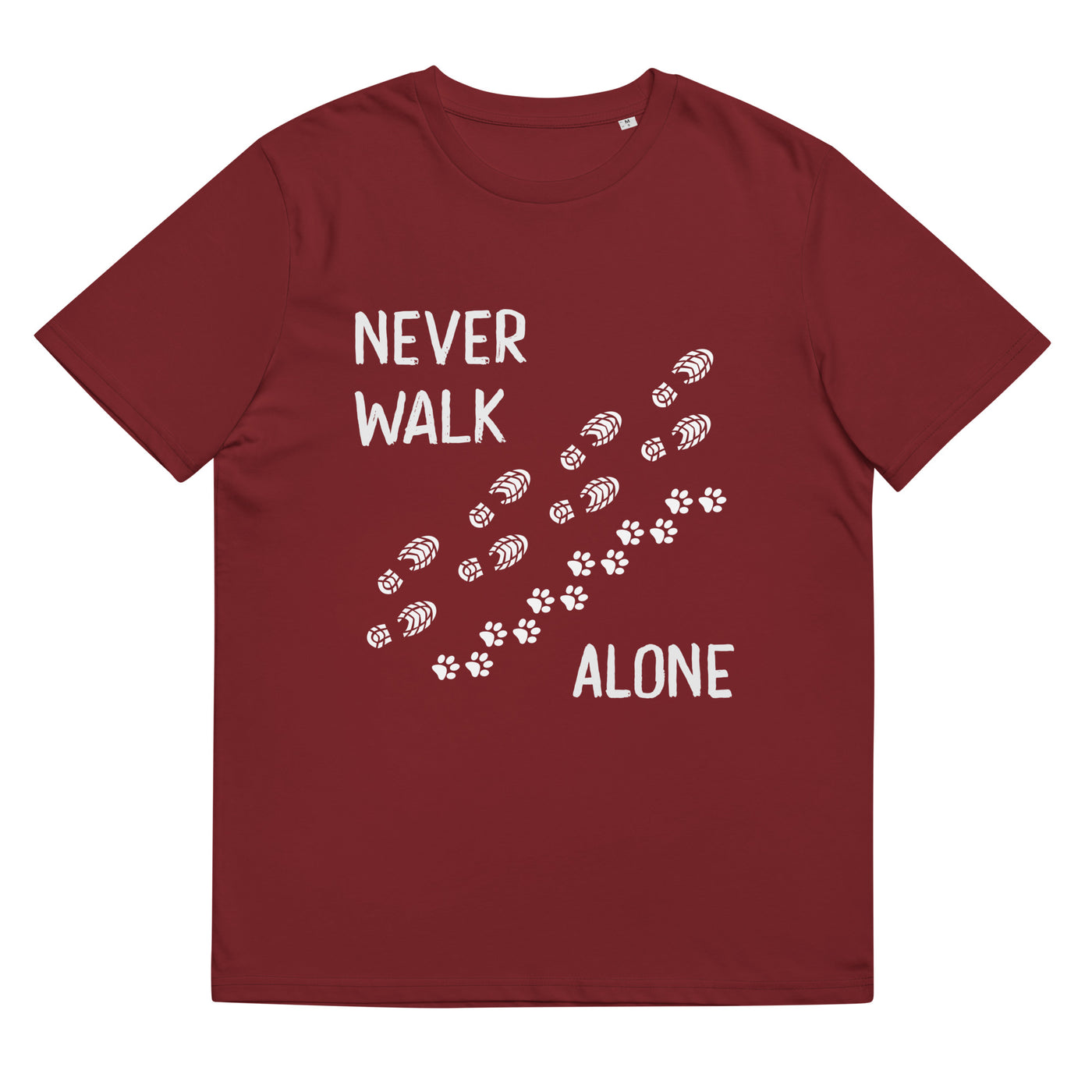 Never Walk Alone - Herren Premium Organic T-Shirt wandern Weinrot