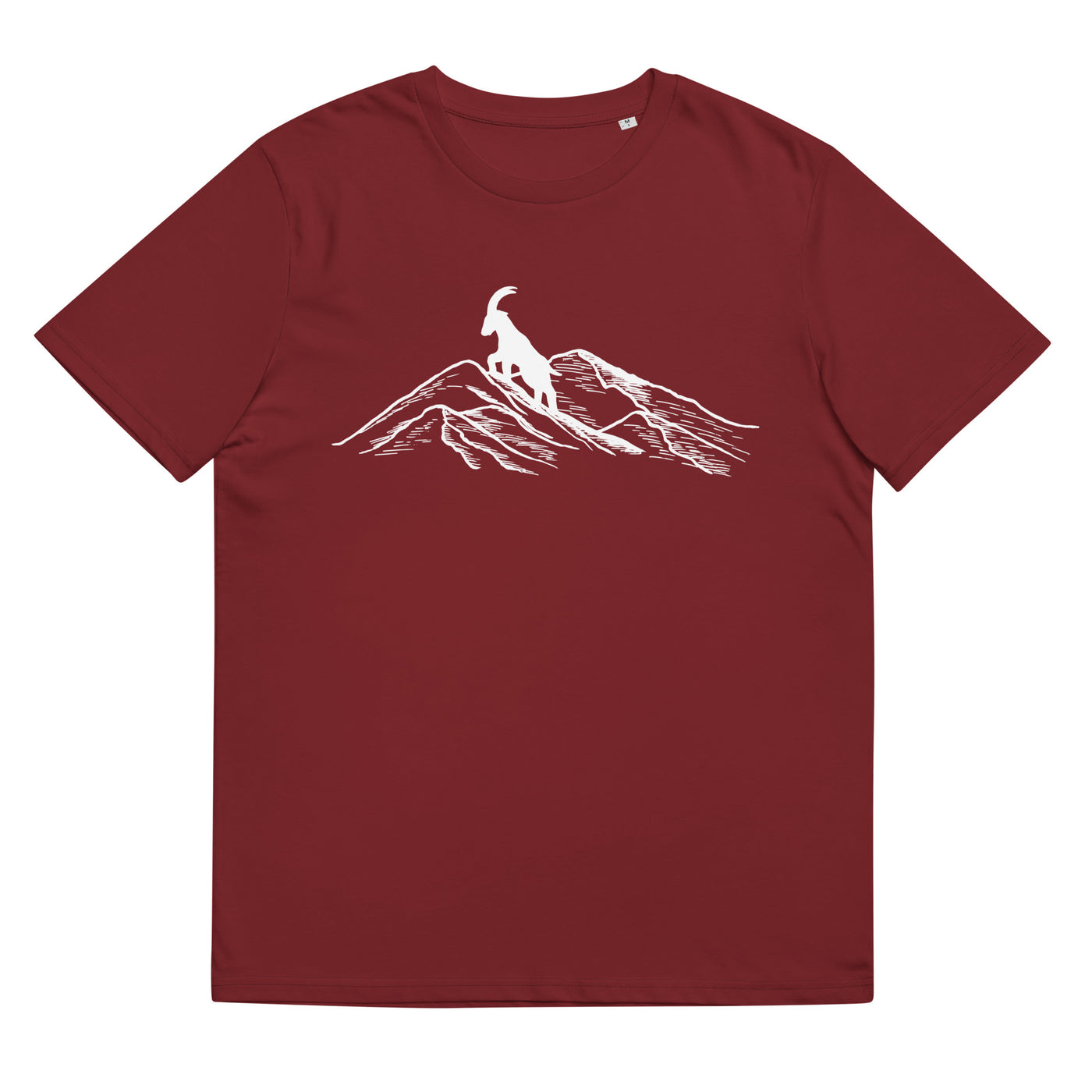 Alpensteinbock Auf Berg - Herren Premium Organic T-Shirt berge klettern wandern Weinrot