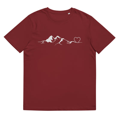 Bergverliebt - Herren Premium Organic T-Shirt berge klettern wandern Weinrot