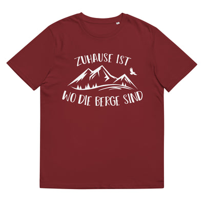 Zuhause Ist Wo Die Berge Sind - Herren Premium Organic T-Shirt berge Weinrot
