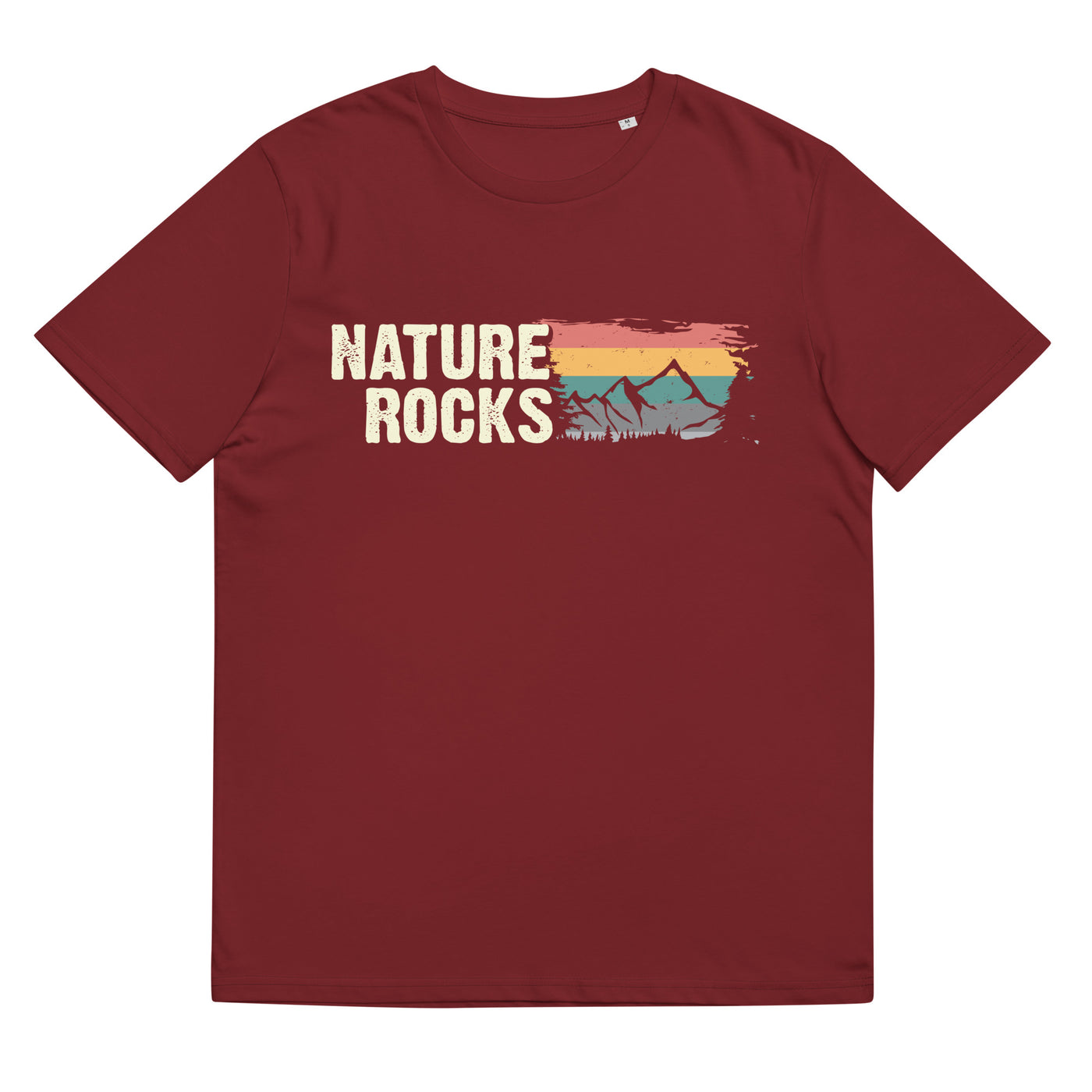 Nature Rocks - Herren Premium Organic T-Shirt berge camping wandern Weinrot