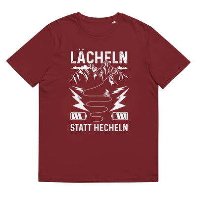 Lächeln Statt Hecheln - Herren Premium Organic T-Shirt e-bike Weinrot