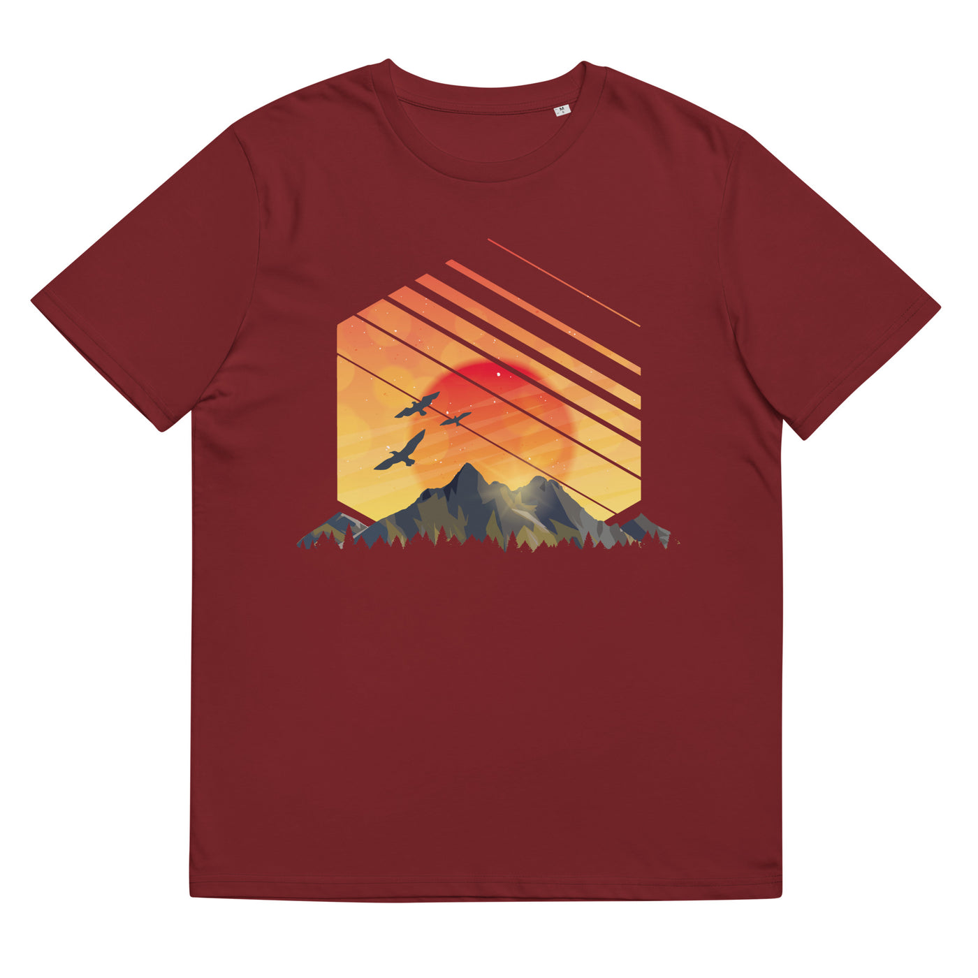 Sonnenaufgang Alpen - Herren Premium Organic T-Shirt berge Weinrot