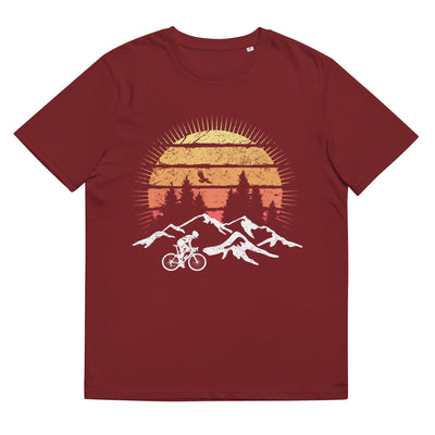 Radfahrer Und Sonne Vintage - Herren Premium Organic T-Shirt fahrrad mountainbike Weinrot
