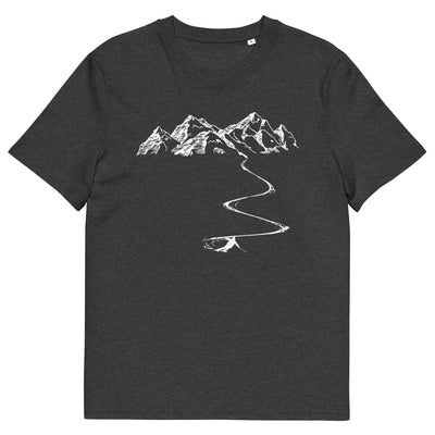 Berge - Kurve Linie - Skifahren - Herren Premium Organic T-Shirt klettern ski xxx yyy zzz Dark Heather Grey