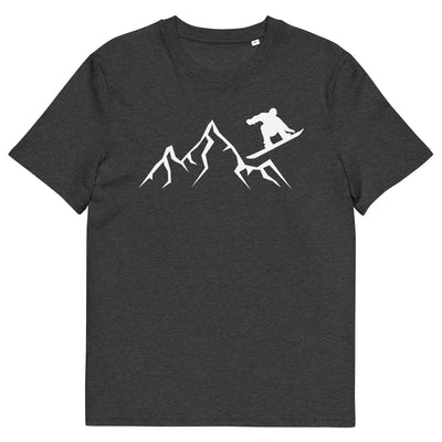 Berge - Snowboarding - (24) - Herren Premium Organic T-Shirt snowboarden xxx yyy zzz Dark Heather Grey
