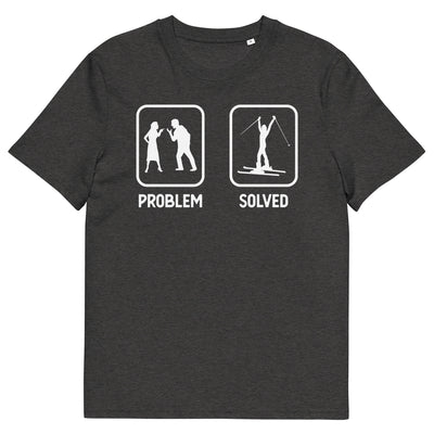 Problem Solved - Frau Skifahren - Herren Premium Organic T-Shirt klettern ski xxx yyy zzz Dark Heather Grey