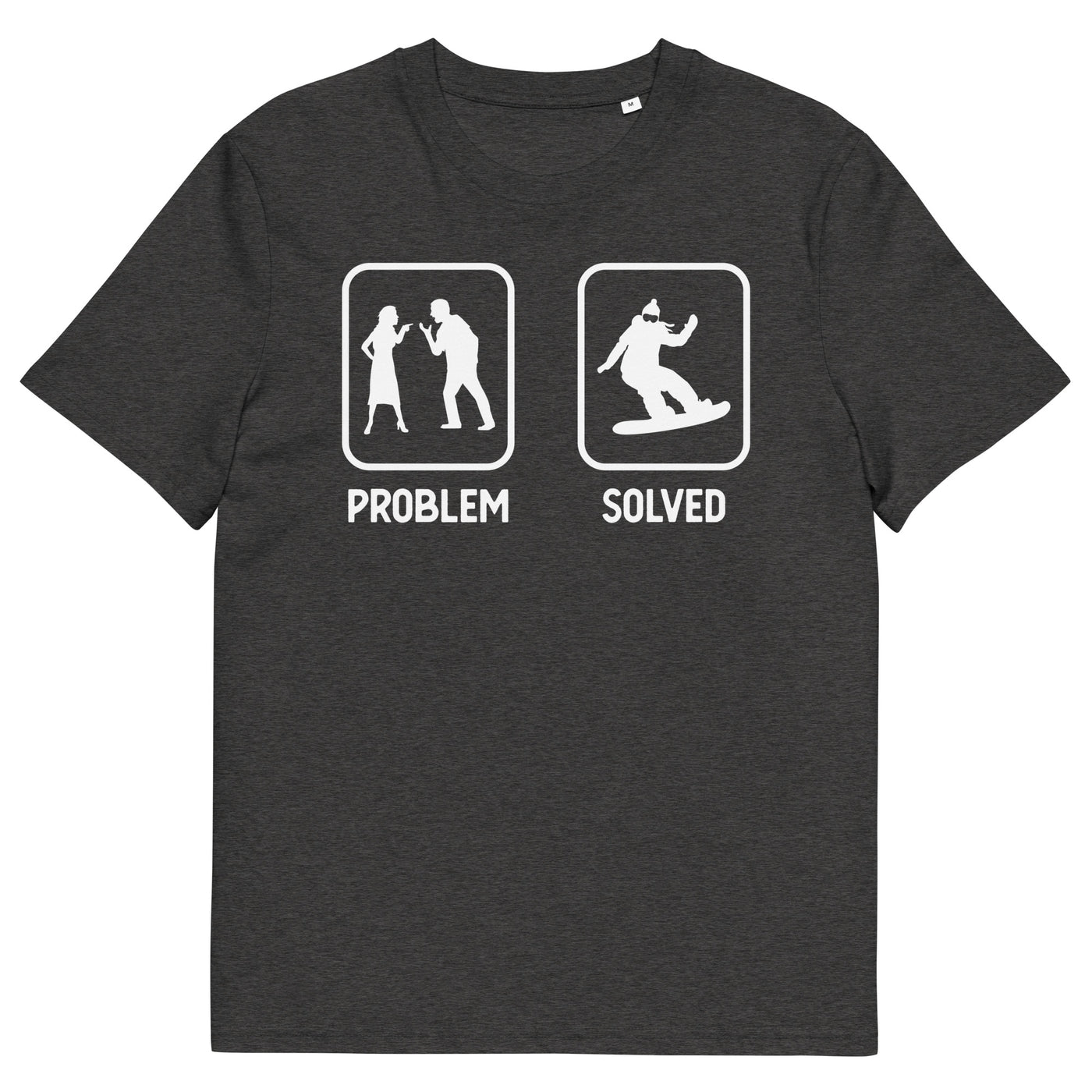Problem Solved - Frau Snowboarding - Herren Premium Organic T-Shirt snowboarden xxx yyy zzz Dark Heather Grey