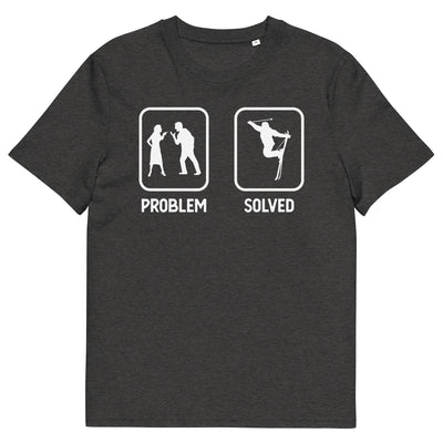 Problem Solved - Mann Skifahren - Herren Premium Organic T-Shirt klettern ski xxx yyy zzz Dark Heather Grey