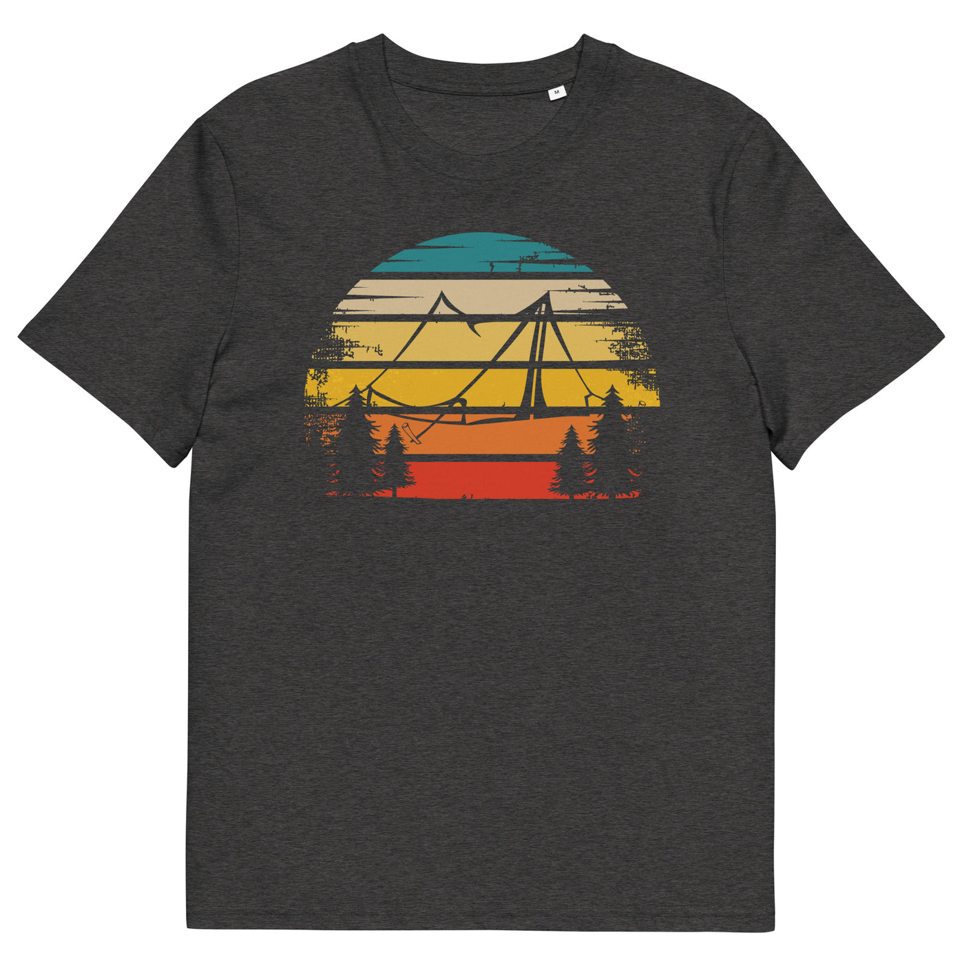 Retro Sonne und Camping - Herren Premium Organic T-Shirt camping xxx yyy zzz Dark Heather Grey