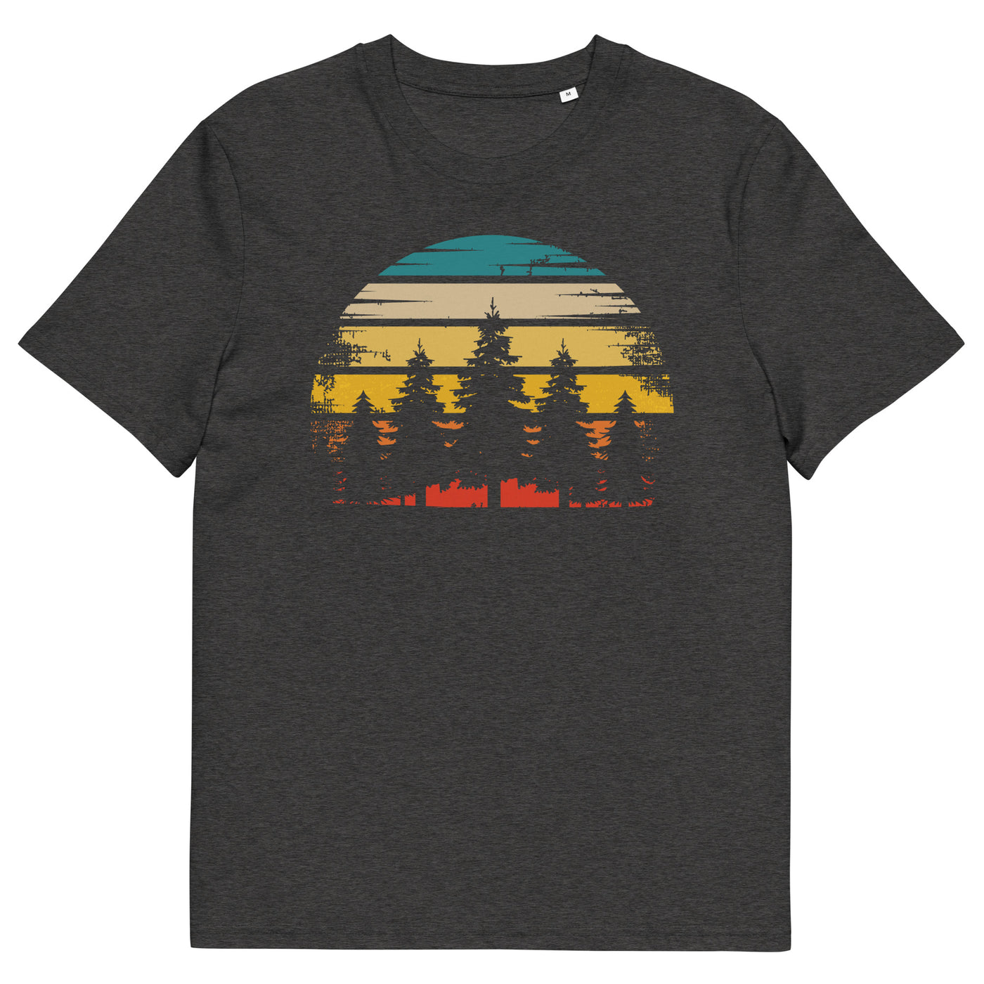 Retro Sonne und Bäume - Herren Premium Organic T-Shirt camping xxx yyy zzz Dark Heather Grey