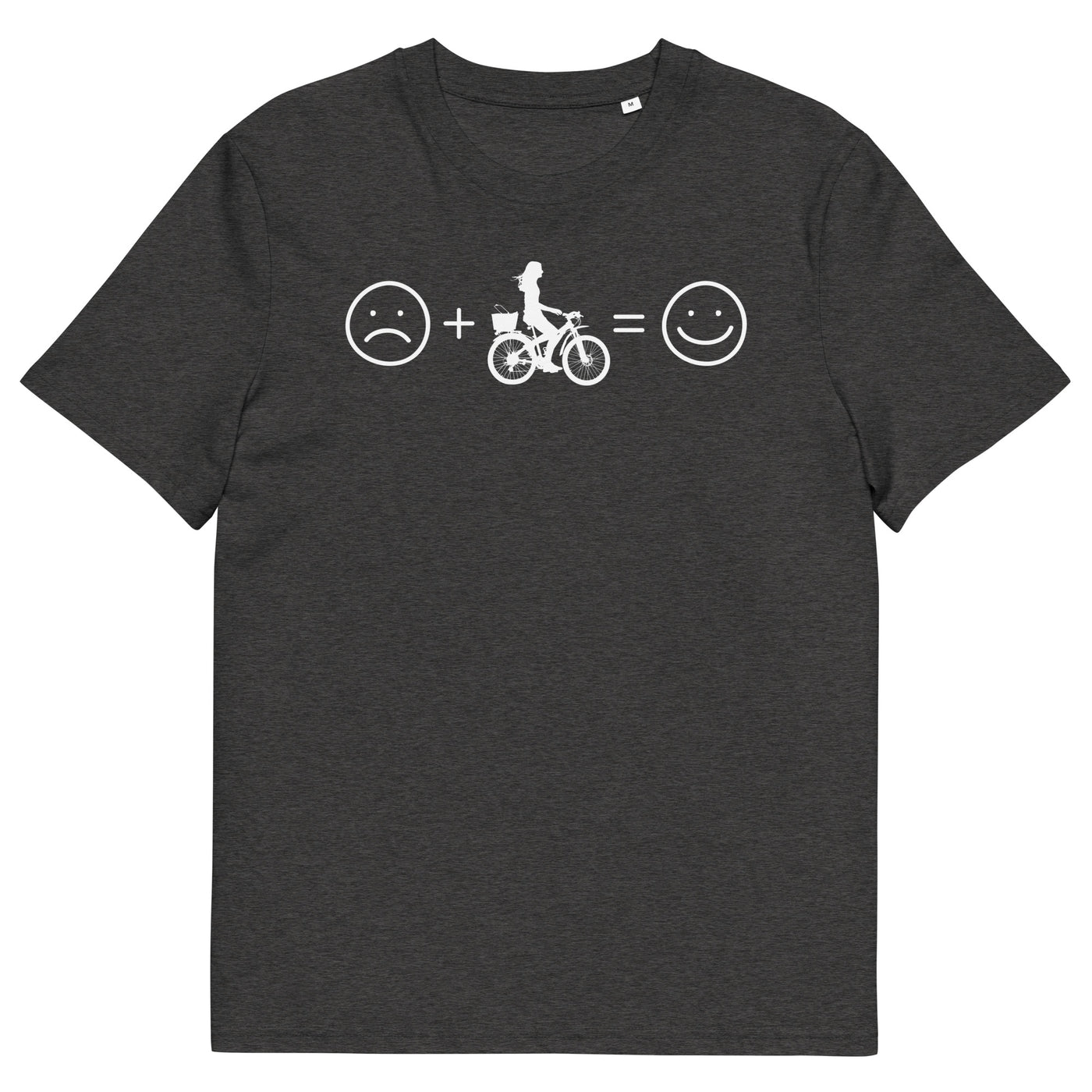 Lächelndes Gesicht und Radfahren - Herren Premium Organic T-Shirt fahrrad xxx yyy zzz Dark Heather Grey
