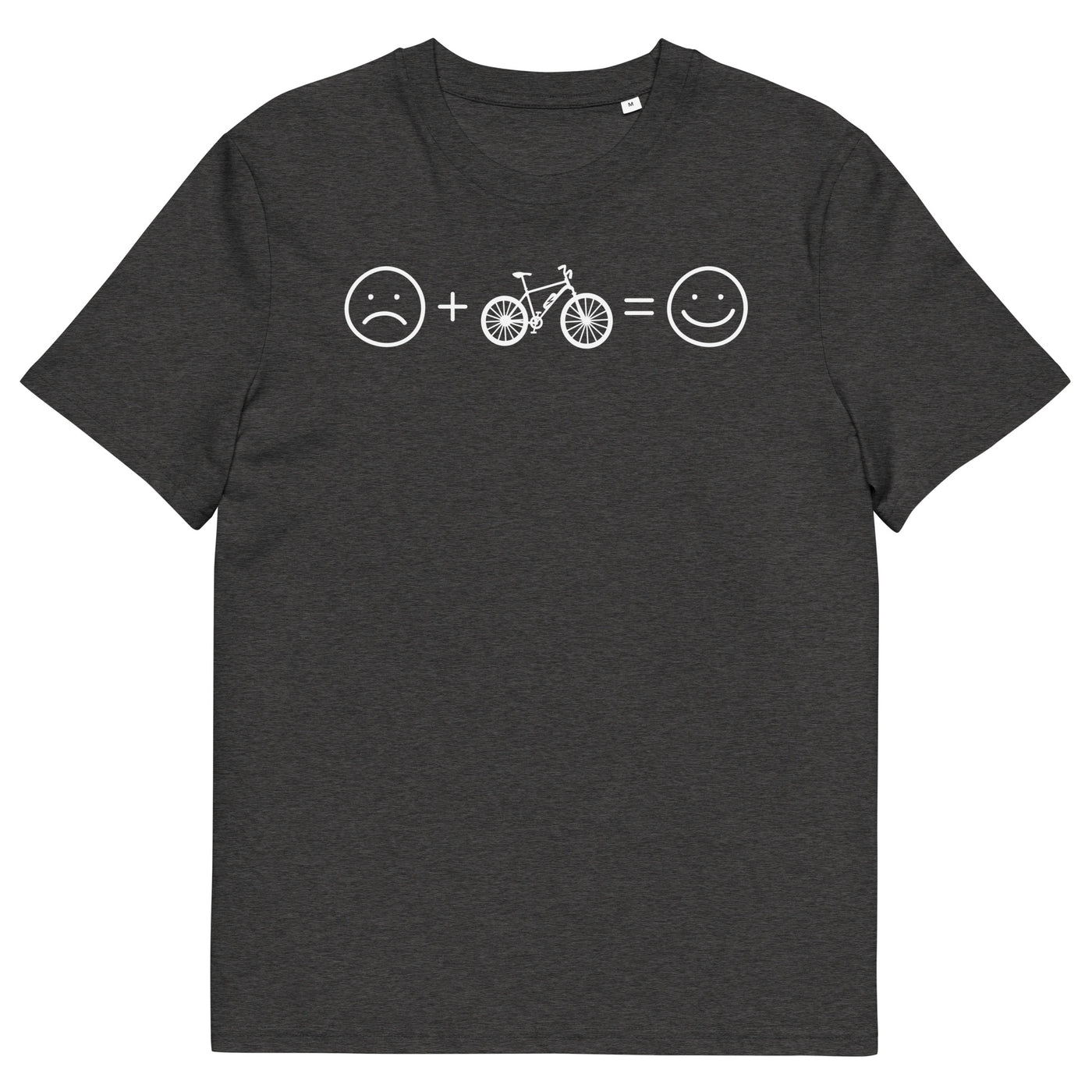 Lächelndes Gesicht und Ebike - Herren Premium Organic T-Shirt e-bike xxx yyy zzz Dark Heather Grey