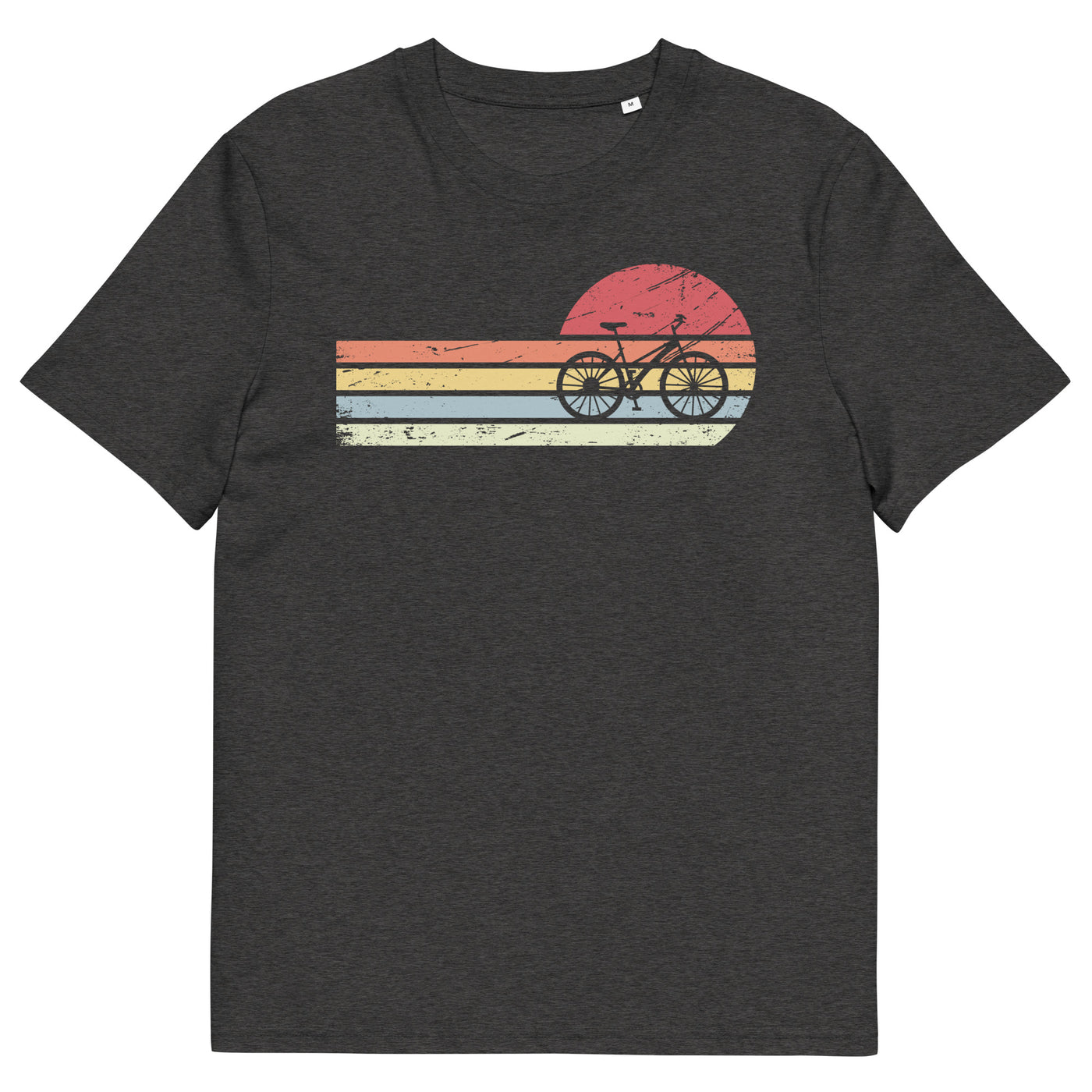 Sonne und Retro Linies - Radfahren - (F) - Unisex Organic Cotton T-Shirt | Stanley/Stella STTU755 xxx yyy zzz Dark Heather Grey