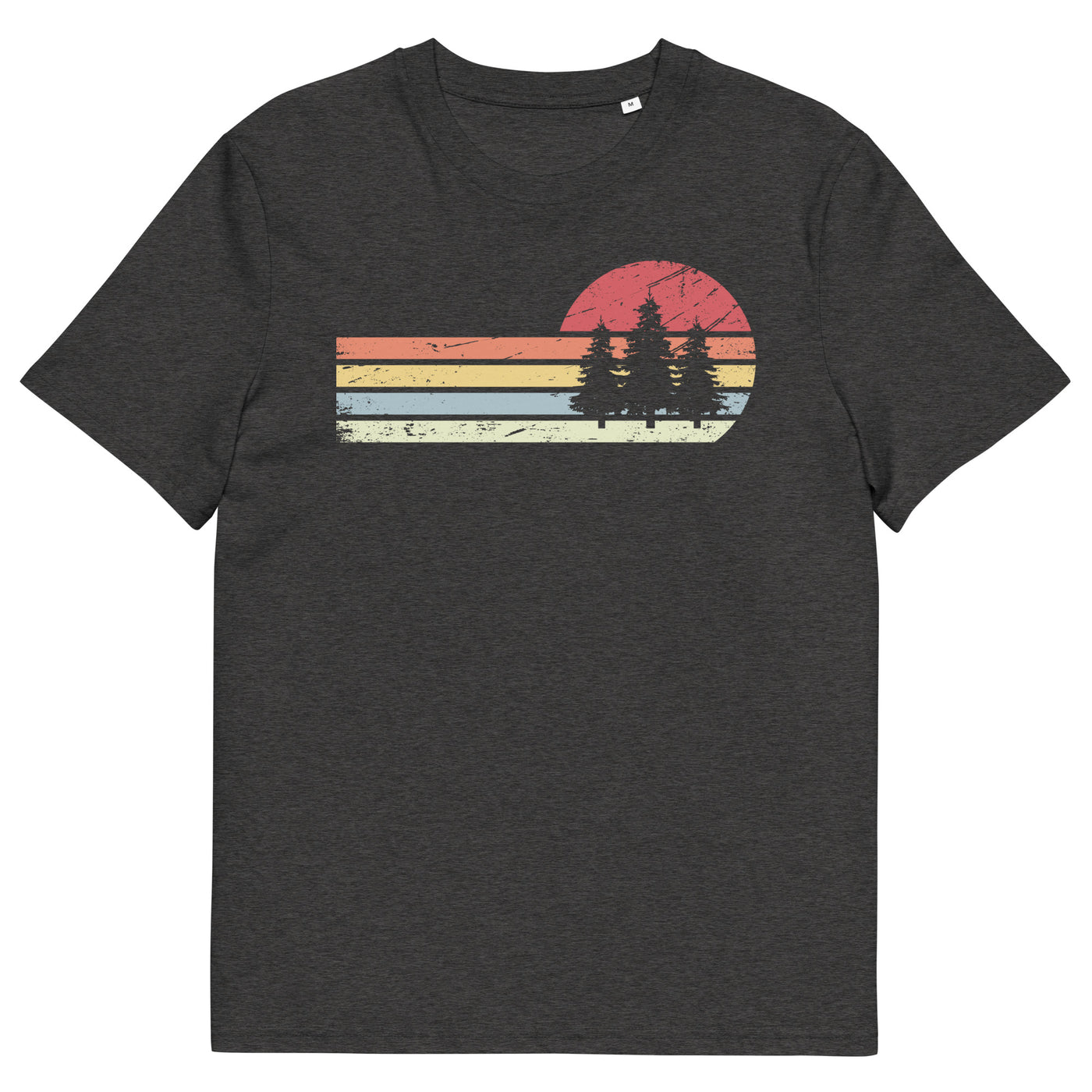 Sonne und Retro Linies - Bäume - Herren Premium Organic T-Shirt camping xxx yyy zzz Dark Heather Grey