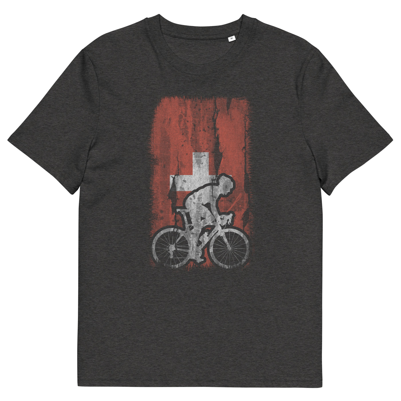 Schweizer Flagge 1 und Radfahren - Herren Premium Organic T-Shirt fahrrad xxx yyy zzz Dark Heather Grey