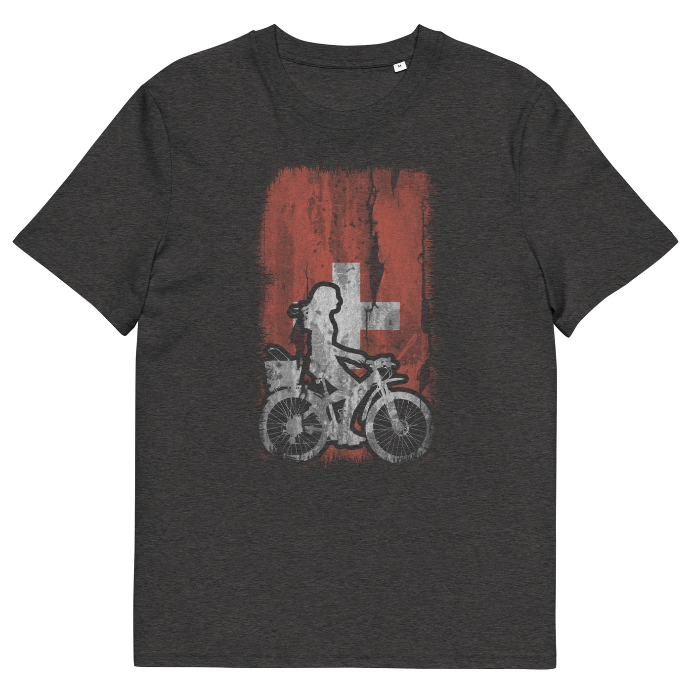 Schweizer Flagge 2 und Radfahren - Herren Premium Organic T-Shirt fahrrad xxx yyy zzz Dark Heather Grey