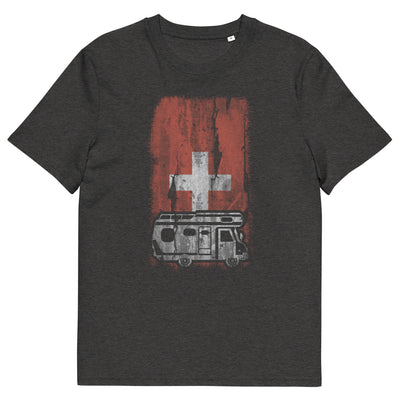 Schweizer Flagge und Camping - Herren Premium Organic T-Shirt camping xxx yyy zzz Dark Heather Grey