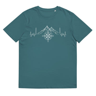 Herzschlag Berge Und Kompass - Herren Premium Organic T-Shirt berge camping wandern Stargazer