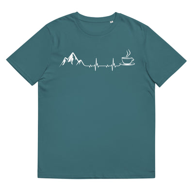 Herzschlag - Berge Und Kaffee - Herren Premium Organic T-Shirt berge wandern Stargazer