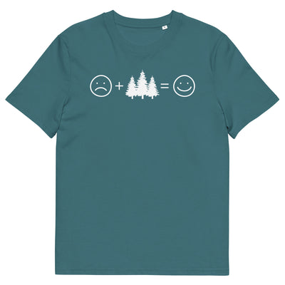 Lächelndes Gesicht und Bäume - - Herren Premium Organic T-Shirt camping xxx yyy zzz Stargazer