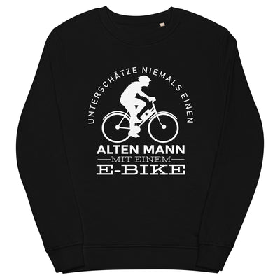 Alter Mann mit einem E-Bike - Unisex Premium Organic Sweatshirt e-bike Schwarz
