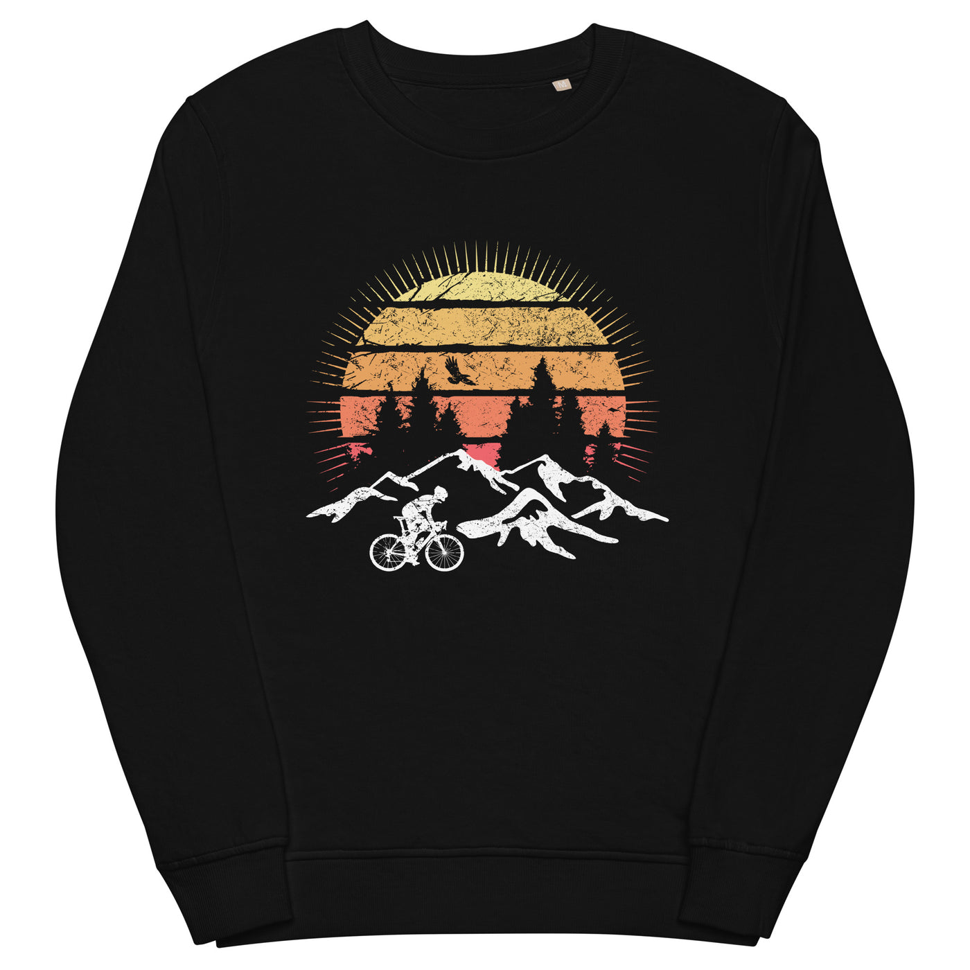 Radfahrer und Sonne Vintage - Unisex Premium Organic Sweatshirt fahrrad mountainbike Schwarz