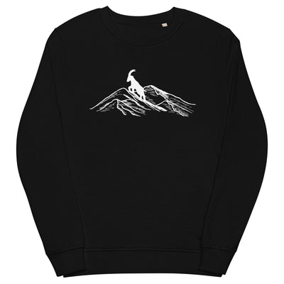 Alpensteinbock auf Berg - Unisex Premium Organic Sweatshirt berge klettern wandern Schwarz