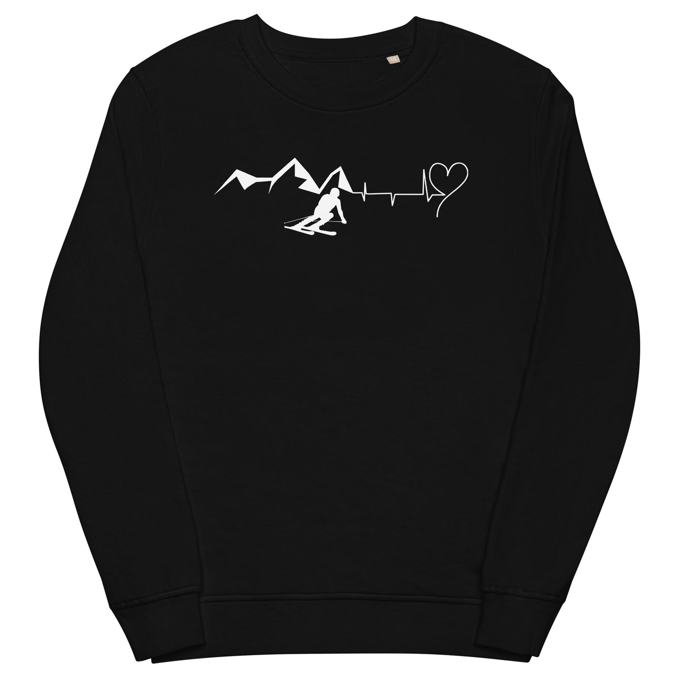 Heart - Heartbeat - Mountain - Skiing - Unisex Premium Organic Sweatshirt ski Schwarz