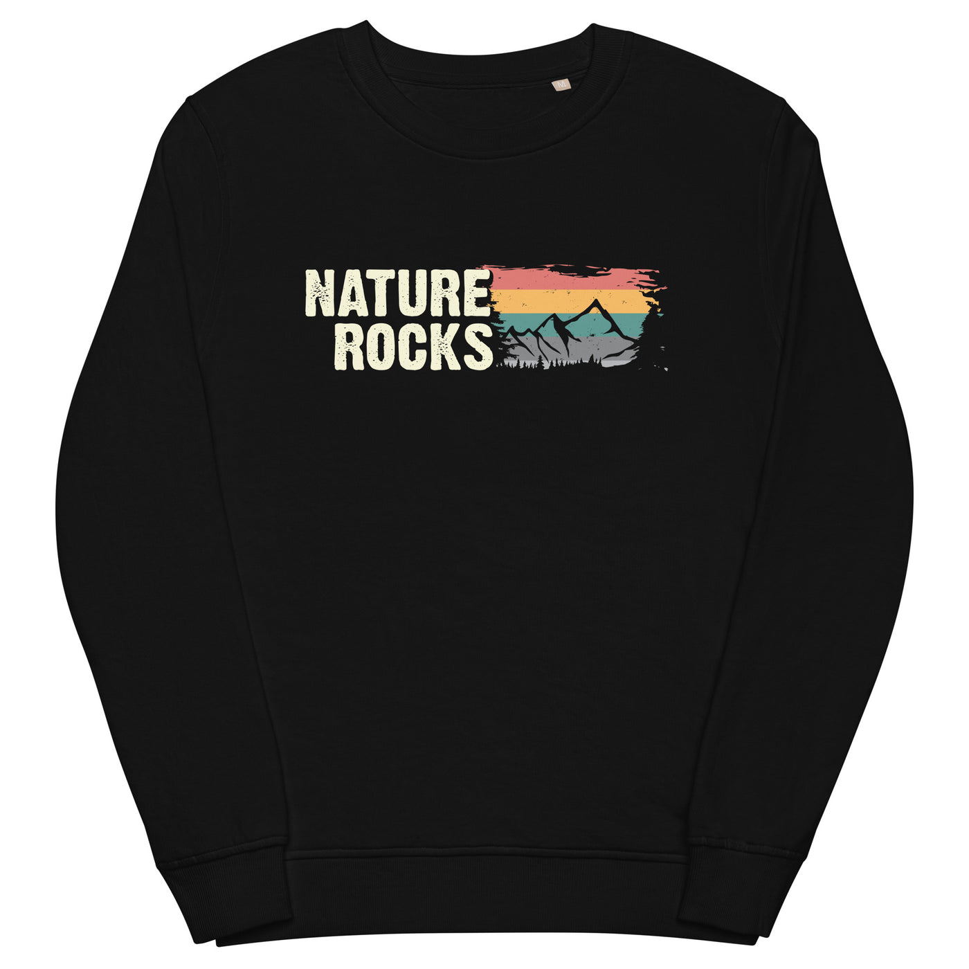 Nature Rocks - Unisex Premium Organic Sweatshirt berge camping wandern Schwarz