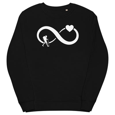Infinity Heart and Hiking 1 - Unisex Premium Organic Sweatshirt wandern xxx yyy zzz Black