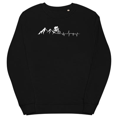 Berge - Herzschlag - Mountainbiking - (M) - Unisex Premium Organic Sweatshirt xxx yyy zzz Black
