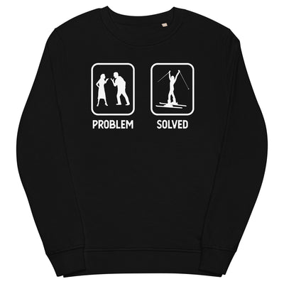 Problem Solved - Frau Skifahren - Unisex Premium Organic Sweatshirt klettern ski xxx yyy zzz Black