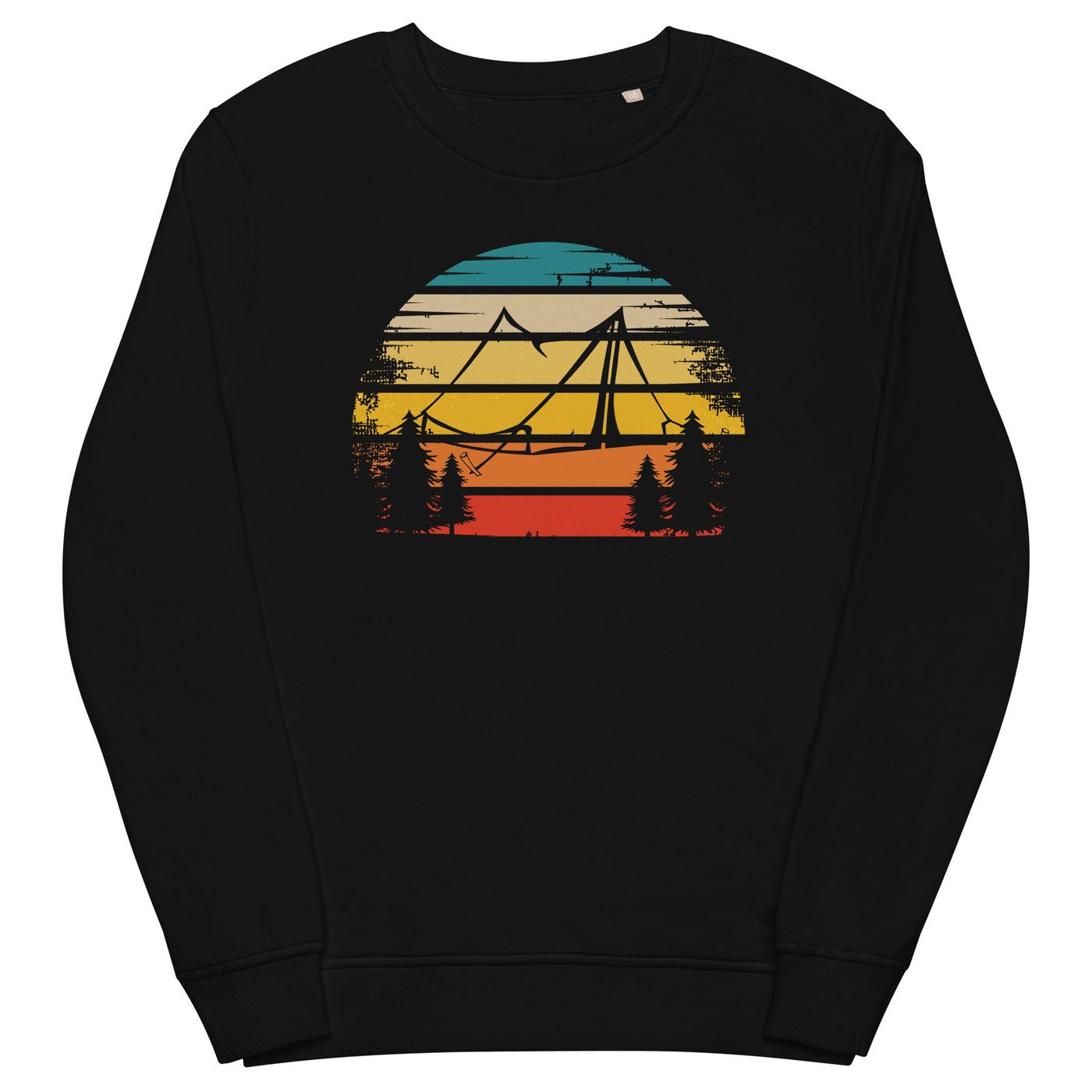 Retro Sonne und Camping - Unisex Premium Organic Sweatshirt camping xxx yyy zzz Black