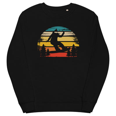 Retro_Sonne_und_Snowboarding_-_(SN) - Unisex Organic Sweatshirt | SOL'S 03574 xxx yyy zzz Black